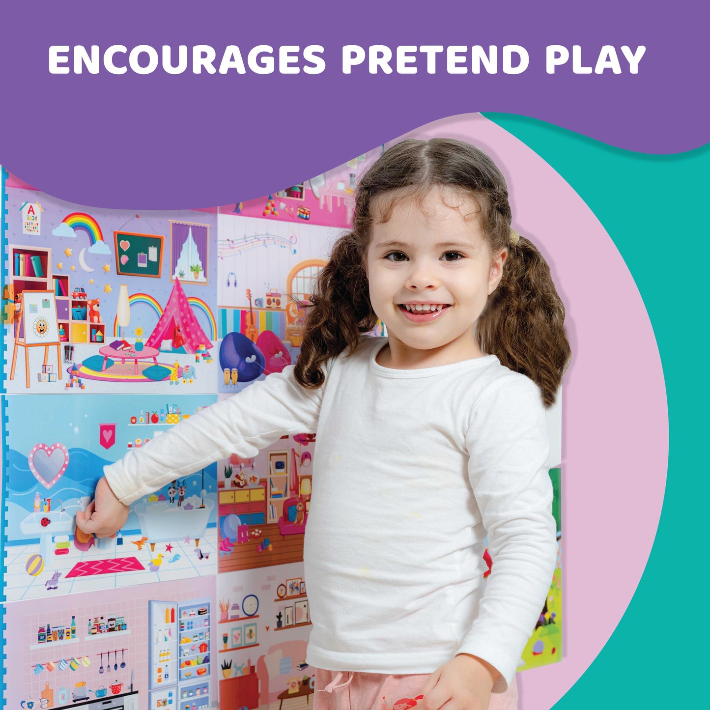 Sticker Dollhouse – Design Your Dream Doll House with 750+ Reusable Stickers, Interactive Pretend Play Set for Kids, Gifts for Girls Ages 3 4 5 6 7 8