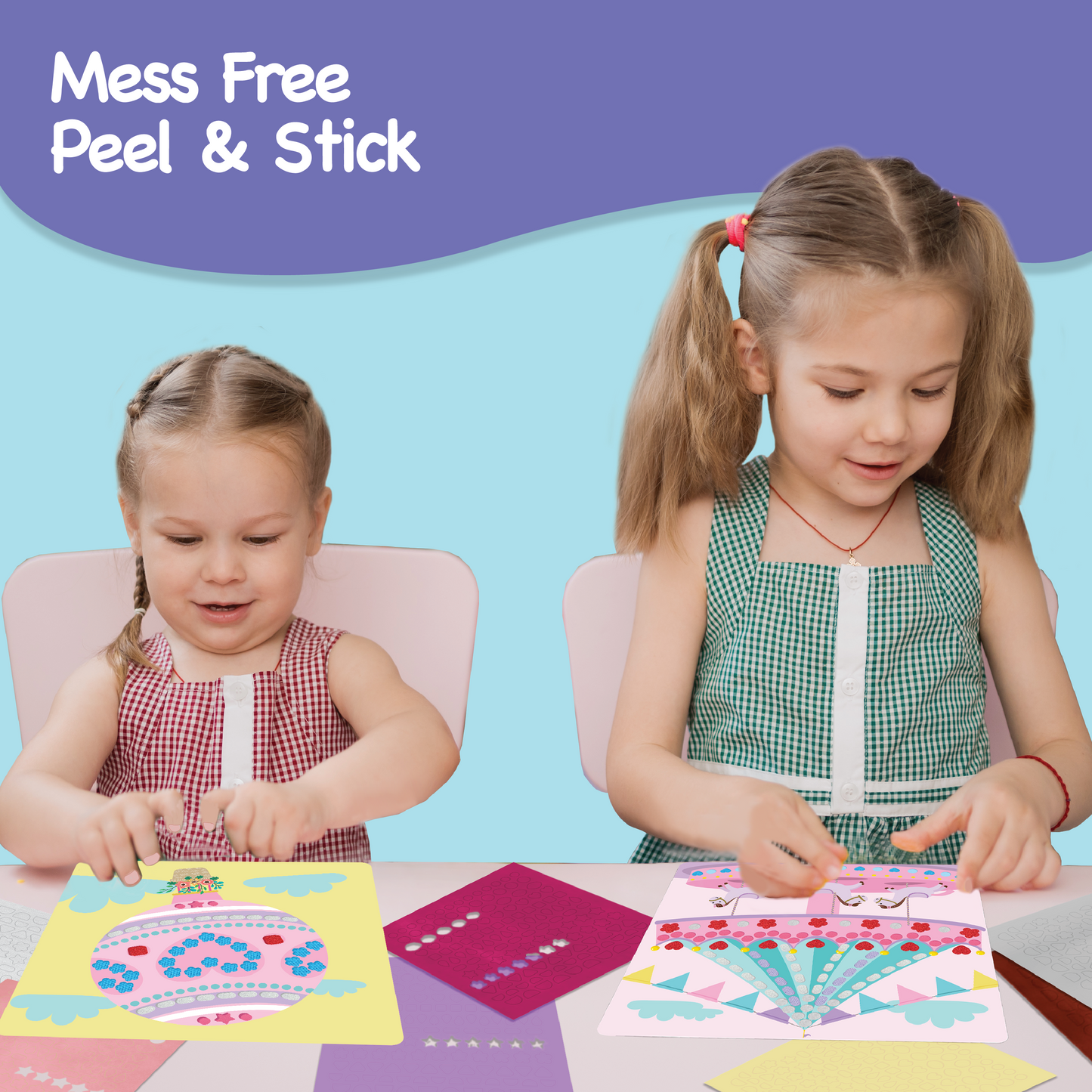 Sensory Craft Activity – Touch & Stick Textures - Magical, No Mess Sticker Craft for Kids, Craft Kits, Sensory DIY Activity, Gifts for Boys & Girls Ages 3, 4, 5, 6, Travel Toys