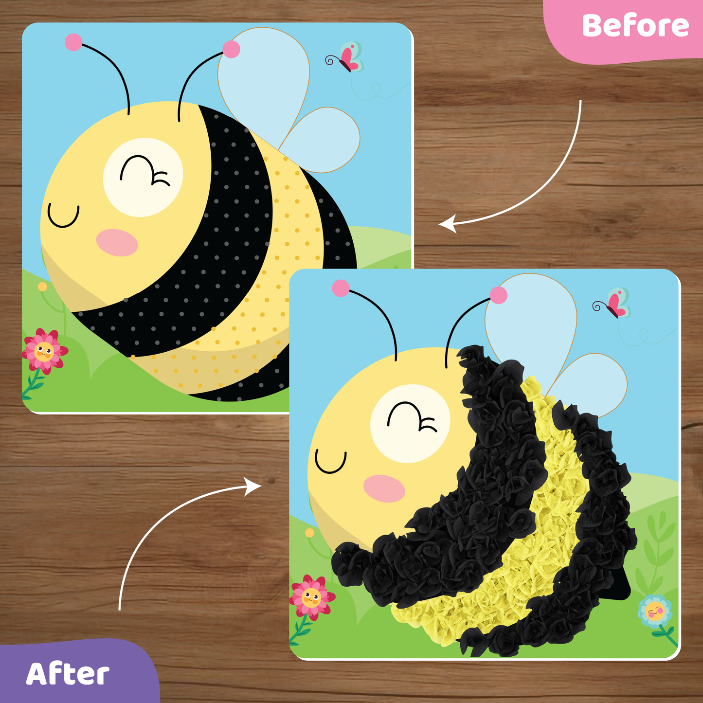 jackinthebox Poke Poke Art – Bugs Like Snail, Bee, Ladybug, Dragonfly, Butterfly, Catterpillar, Mess-Free Sewing Art for Kids, Toys for Girls and Boys, Great Gift for Kids Ages 4 5 6 7 8
