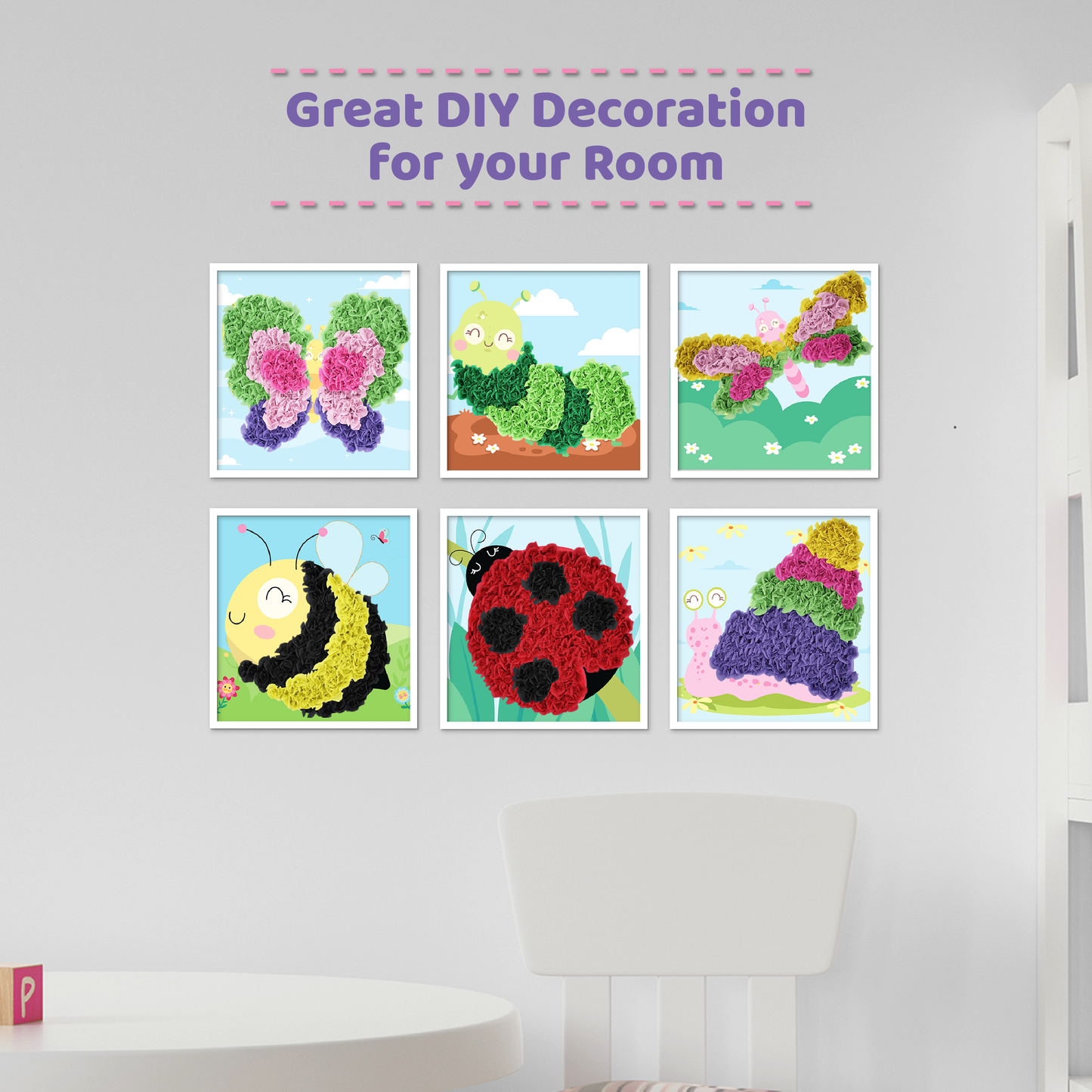 jackinthebox Poke Poke Art – Bugs Like Snail, Bee, Ladybug, Dragonfly, Butterfly, Catterpillar, Mess-Free Sewing Art for Kids, Toys for Girls and Boys, Great Gift for Kids Ages 4 5 6 7 8