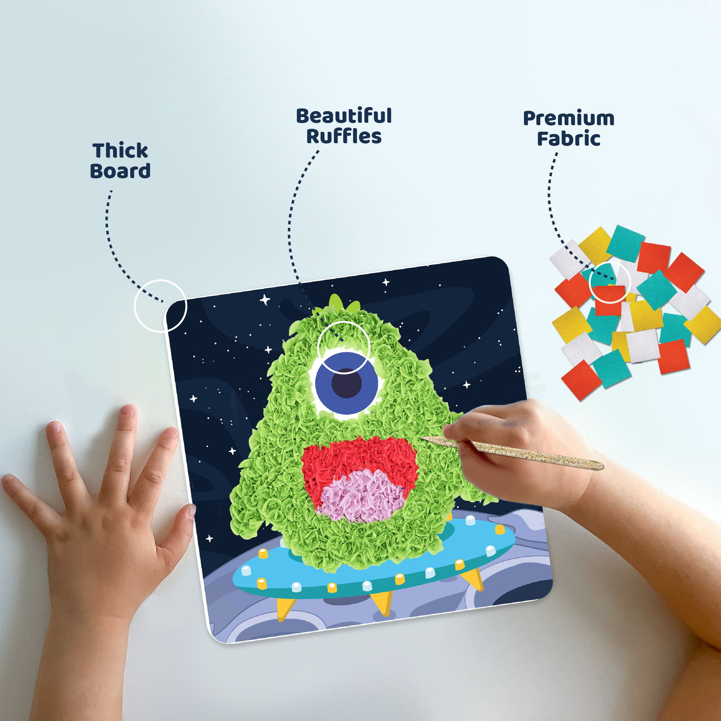 jackinthebox Poke Poke Art for Kids – Space Theme Elements Like Sun, Star, Rocket, Astronaut, Planet, Alien, Mess-Free Sewing Art for Kids, Gift for Girls and Boys Ages 4 5 6 7 8