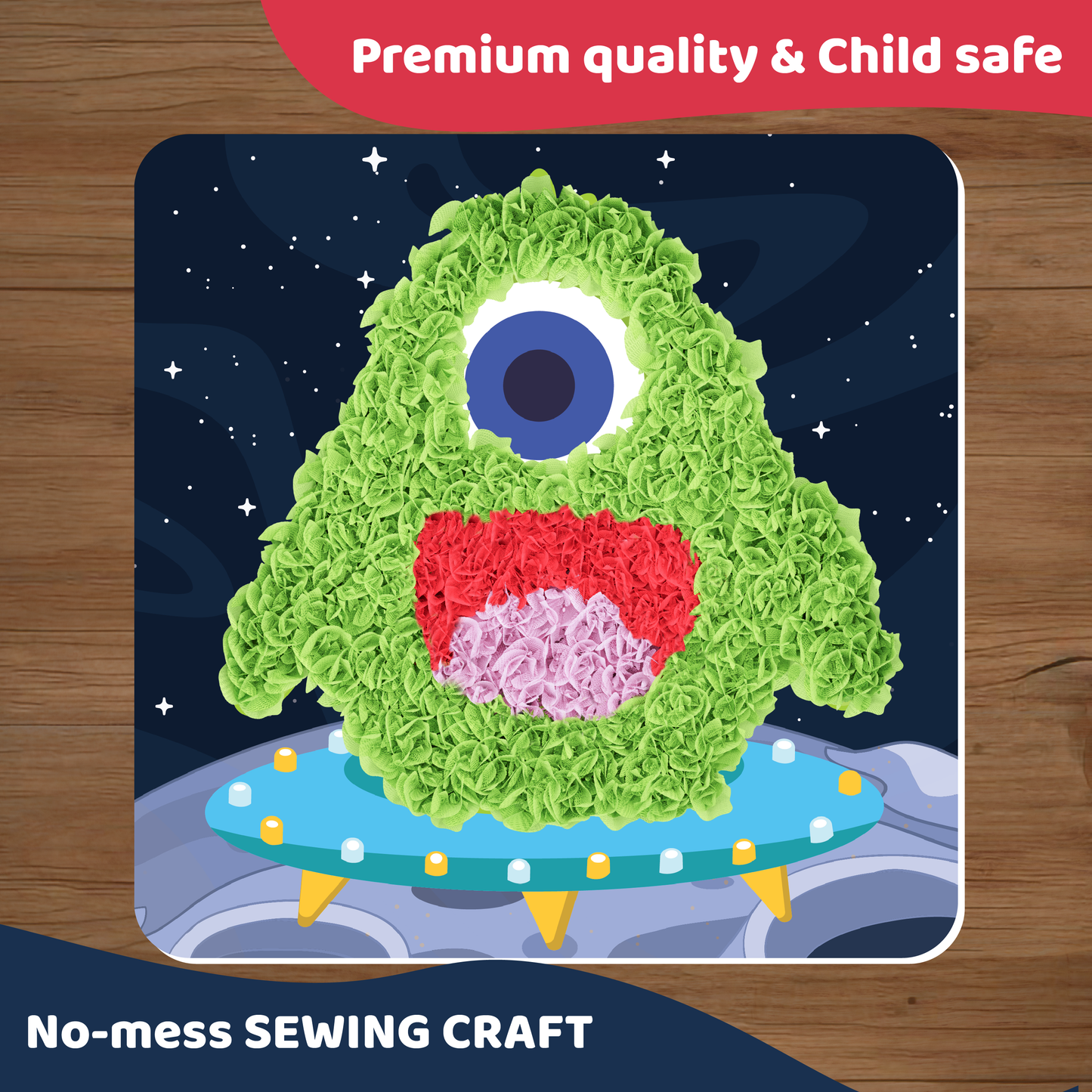 jackinthebox Poke Poke Art for Kids – Space Theme Elements Like Sun, Star, Rocket, Astronaut, Planet, Alien, Mess-Free Sewing Art for Kids, Gift for Girls and Boys Ages 4 5 6 7 8
