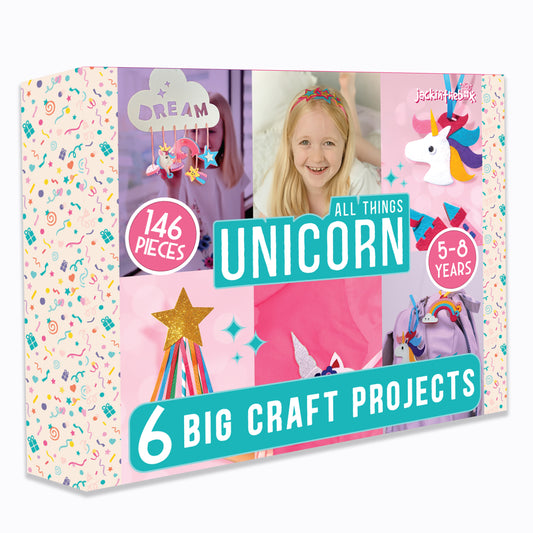 jackinthebox Unicorn Crafts for Kids Ages 4-8, 8-in-1 Unicorn Gifts for Girls, Unicorn Craft Kit, Unicorn Toys, Unicorn Arts and Crafts for Girls Aged 4 5 6 7 8 Years