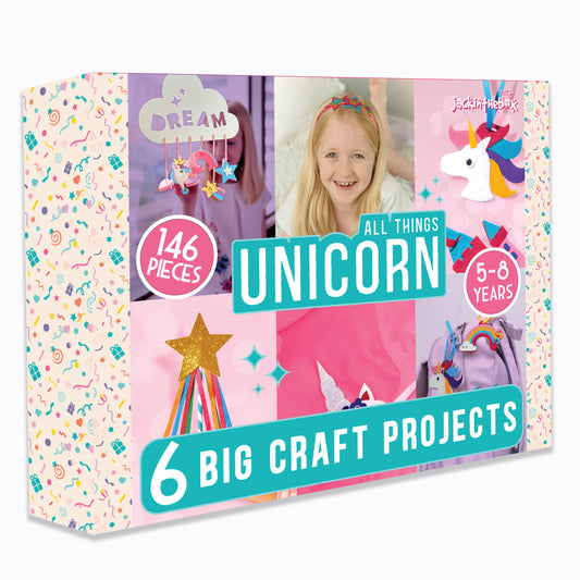 jackinthebox Unicorn Crafts for Kids Ages 4-8, 6-in-1 Unicorn Gifts for Girls, Unicorn Craft Kit, Unicorn Toys, Unicorn Arts and Crafts for Girls Aged 4 5 6 7 8 Years