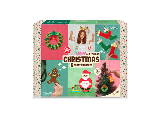 jackinthebox Christmas Craft Kit for Kids | 6 Large Craft Projects | Christmas Activities for Kids | Arts and Crafts for Kids | Santa Crafts | Christmas Decorations for Kids