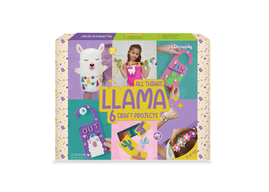 jackinthebox Llama Gifts for Girls | 6-in-1 Premium Craft Kit | Arts and Crafts for Girls Aged 5 6 7 8 9 10 Years