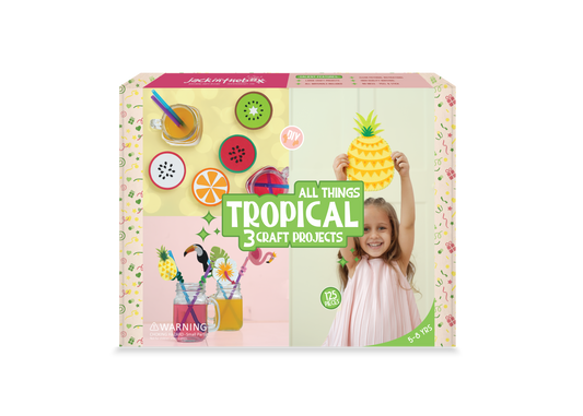 jackinthebox Hawaiian Tropical Themed Craft Kit | Incl. Beautiful Felt Pineapple Sewing Kit | 3 Different Crafts-in-1 | Best Craft Kit for Girls Ages 7 to 10 Years