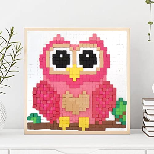 STICK 'N' STACK jackinthebox Mosaic Arts and Crafts for Kids with 3D Foam Stickers - Owl Design - Mess-Free Kids Craft Kit for Striking 3D Art - Unique Owl Gifts for Girls and Boys Ages 10 and Up