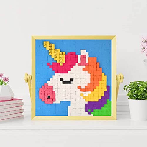 Stick n Stack Mosaic Arts and Crafts for Kids and Adults with 3D Foam Stickers - Unicorn Design - Mess-Free Kids Craft Kit for Striking 3D Art - Unique Unicorn Gifts for Girls and Boys Ages 10 and Up
