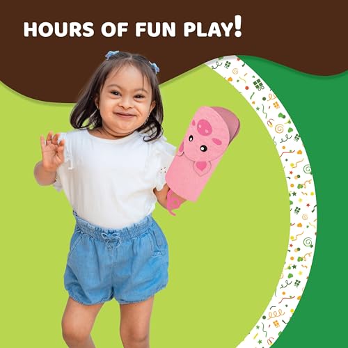 jackinthebox Hand Puppet Farm Animal Craft Kit for Kids 6-in-1 | Gifts for Kids Ages 4-8 | DIY Arts&Crafts kit | Great Storytelling,Role-Playing Puppets | Gift for Girls and Boys | Toddler Activities