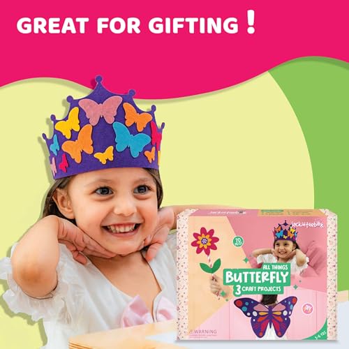 jackinthebox Butterflies Costume Craft kit for 3 to 5 Year olds | 3 Craft Projects | Great Gift for Girls Ages 3,4,5 Years…