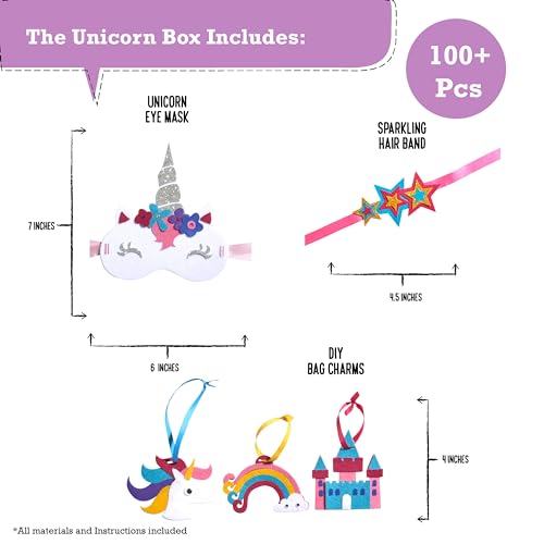 Unicorn Themed Art and Craft Kit for Girls | 3 Chunky Craft Projects | Best Gift for Girls Ages 5 6 7 8 9 10 Years