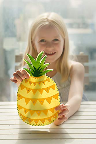 jackinthebox Hawaiian Tropical Themed Craft Kit | Incl. Beautiful Felt Pineapple Sewing Kit | 3 Different Crafts-in-1 | Best Craft Kit for Girls Ages 7 to 10 Years