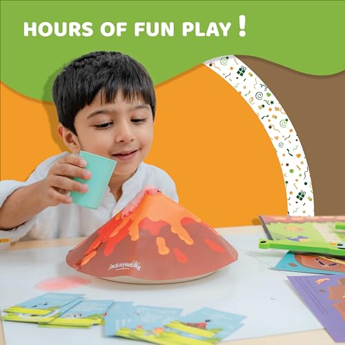 jackinthebox Dinosaur Toys for Kids | Great Dino Gift for Kids Aged 5 to 8 Years Old | 6-in-1 Dinosaur Craft Kit | Board Game, Volcano Science Experiment and Much More