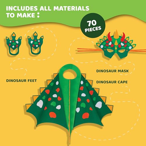 jackinthebox Dinosaur Toys for Kids 3-5 | 3-in-1 Dino Dress-Up Kit | Arts and Crafts for Boys and Girls | Dinosaur Costume | Great Gift for Kids Ages 3 4 5…