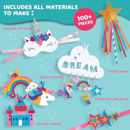 jackinthebox Unicorn Crafts for Kids Ages 4-8, 6-in-1 Unicorn Gifts for Girls, Unicorn Craft Kit, Unicorn Toys, Unicorn Arts and Crafts for Girls Aged 4 5 6 7 8 Years