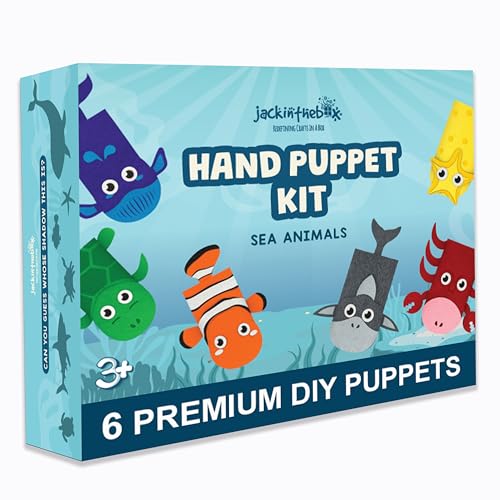 jackinthebox Hand Puppet Sea Animal Craft Kit for Kids 6-in-1 | Gifts –  JackInTheBox Crafts USA