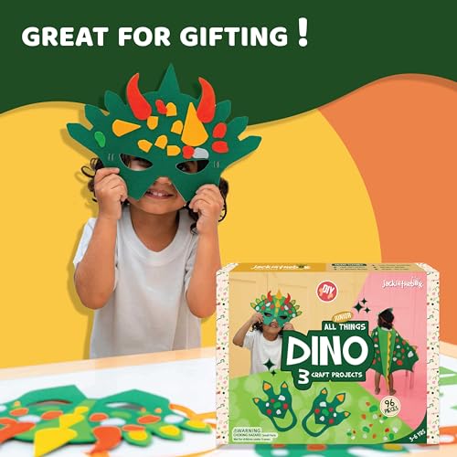 jackinthebox Dinosaur Toys for Kids 3-5 | 3-in-1 Dino Dress-Up Kit | Arts and Crafts for Boys and Girls | Dinosaur Costume | Great Gift for Kids Ages 3 4 5…