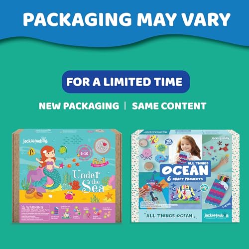 jackinthebox Under The Sea Themed Craft Kit | Includes Beautiful Felt Mermaid Sewing Kit | 6 Different Crafts-in-1 | Best Gift Girls Ages 6 to 10 Years (6-in-1)