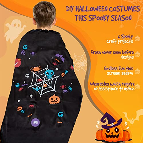 jackinthebox Halloween Crafts for Kids | Contains 6 Chunky Craft Projects | Great Halloween Costume for Kids | Incl. Halloween Cape, Pumpkin Pouch, Skeleton Glove, Bat Mask, Spider Hat & Recipe Only