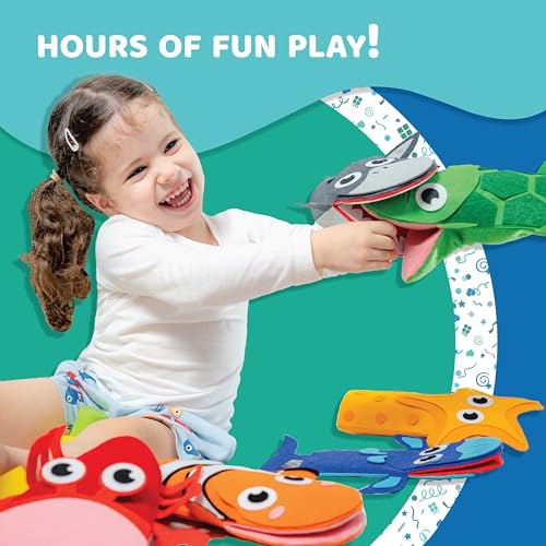 jackinthebox Hand Puppet Sea Animal Craft Kit for Kids 6-in-1 | Gifts for Kids Ages 4-8 | DIY Arts & Crafts kit | Great Storytelling,Role-Playing Puppets | Gift for Girls and Boys | Toddler Activities