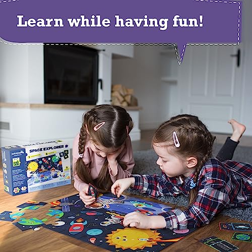 jackinthebox Puzzles for Kids Ages 3-5 | Make Large Puzzle + Decorate with Cool Stickers + Spot with Flash Cards | Educational Learning Toys for 3 4 5 6 Year olds