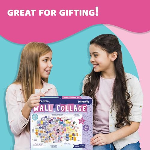 jackinthebox Wall Collage Kit with Glitter Crafts | 1350 PCS | Aesthetic Wall Decor for Teen & Tween Girls | Great for 11 12 13 14 15 Year Old Girls | Perfect Wall Prints | Cute Dorm Room Wall Décor…