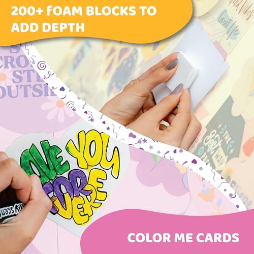 jackinthebox Wall Collage Kit with Glitter Crafts | 1350 PCS | Aesthetic Wall Decor for Teen & Tween Girls | Great for 11 12 13 14 15 Year Old Girls | Perfect Wall Prints | Cute Dorm Room Wall Décor…