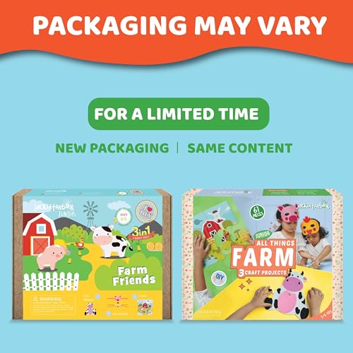 jackinthebox Farm Craft kit for 3 to 5 Year olds | 3 Craft Projects | Great Gift for Boys and Girls Ages 3,4,5 Years