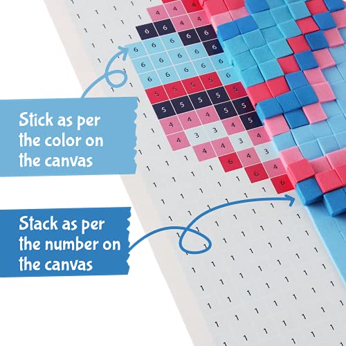 STICK 'N' STACK jackinthebox Valentine Craft Kit for Adults with 3D Foam Stickers - Heart Design - Great Stress Buster Craft Kits for Adults