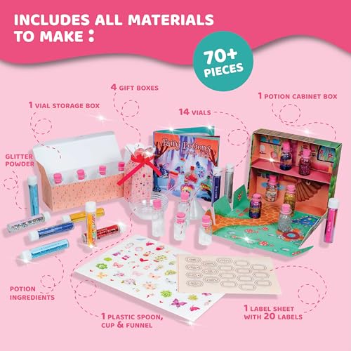 jackinthebox DIY Fairy Potion Kit for Kids | Make 14 Sparkly Potions Using Magic Mixes with This Potion Making Kit | Create & Gift Magic Potions to Loved Ones | Great Gift for Ages 6 7 8 9 10