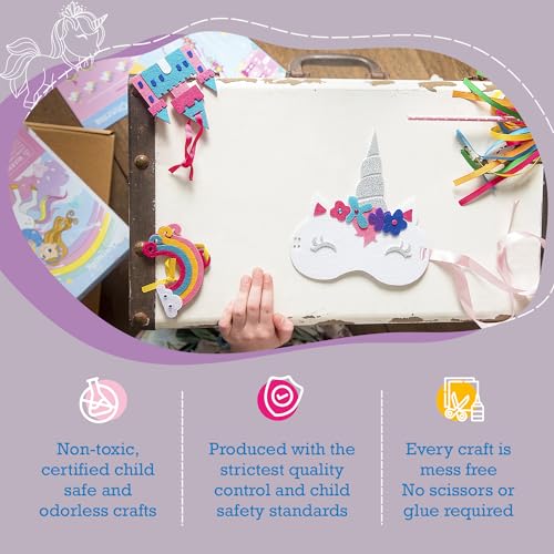 Unicorn Themed Art and Craft Kit for Girls | 3 Chunky Craft Projects | Best Gift for Girls Ages 5 6 7 8 9 10 Years