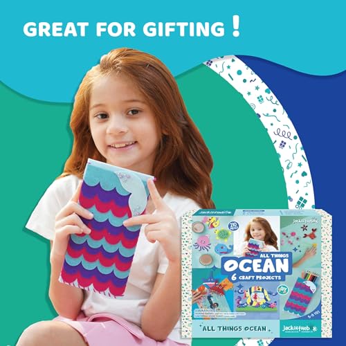 jackinthebox Under The Sea Themed Craft Kit | Includes Beautiful Felt Mermaid Sewing Kit | 6 Different Crafts-in-1 | Best Gift Girls Ages 6 to 10 Years (6-in-1)