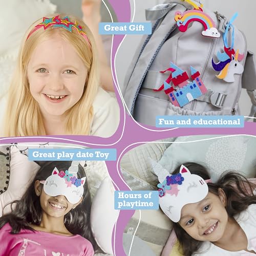 Unicorn Themed Art and Craft Kit for Girls | 3 Chunky Craft Projects | Best Gift for Girls Ages 5 6 7 8 9 10 Years