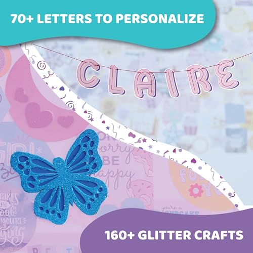 jackinthebox Wall Collage Kit with Glitter Crafts | 1350 PCS | Aesthetic Wall Decor for Teen & Tween Girls | Great for 11 12 13 14 15 Year Old Girls | Perfect Wall Prints | Cute Dorm Room Wall Décor…