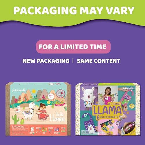 jackinthebox Llama Gifts for Girls | 6-in-1 Premium Craft Kit | Arts and Crafts for Girls Aged 5 6 7 8 9 10 Years