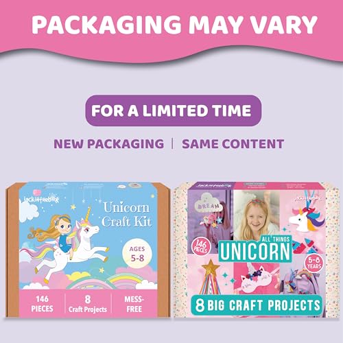 jackinthebox Unicorn Crafts for Kids Ages 4-8, 8-in-1 Unicorn Gifts for Girls, Unicorn Craft Kit, Unicorn Toys, Unicorn Arts and Crafts for Girls Aged 4 5 6 7 8 Years