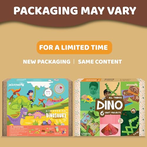 jackinthebox Dinosaur Toys for Kids | Great Dino Gift for Kids Aged 5 to 8 Years Old | 6-in-1 Dinosaur Craft Kit | Board Game, Volcano Science Experiment and Much More