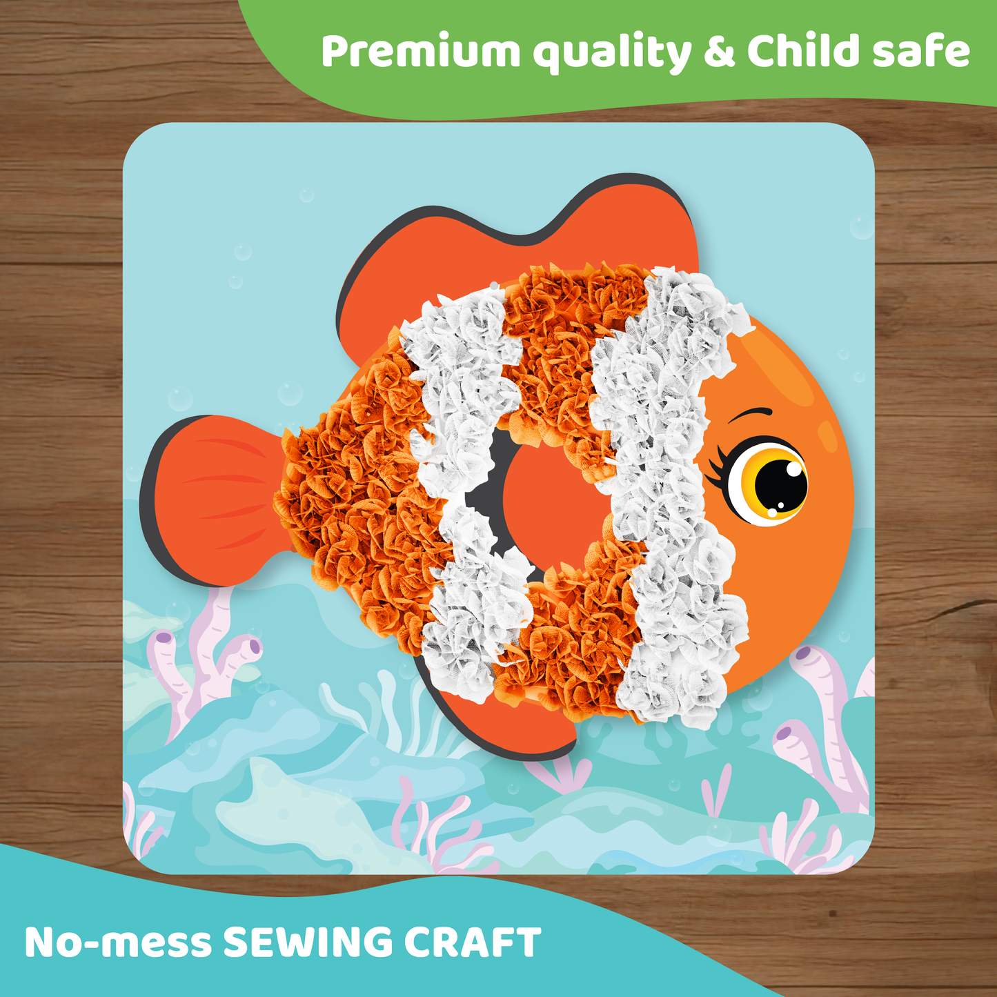 jackinthebox Poke Poke Art – Ocean Animals Like Crab, Turtle, Clownfish, Sea Horse, Jellyfish, Pufferfish, Mess-Free Sewing Art for Kids, Great Gift for Girls and Boys Ages 4 5 6 7 8