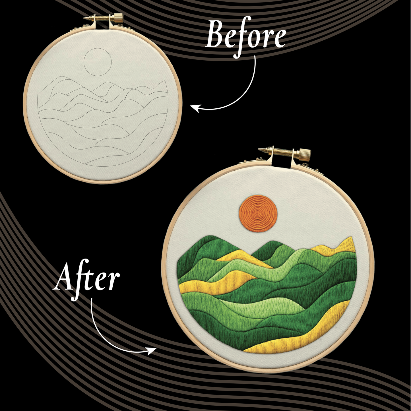 Unwynd Embroidery Kit – The Landscape Edition Pack of 3