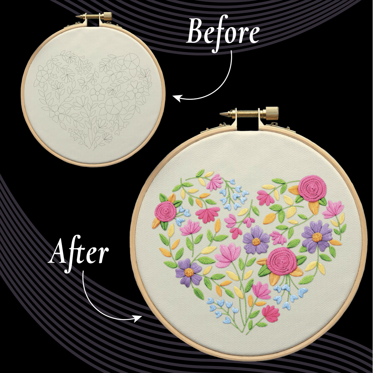 Unwynd Embroidery Kit – The Floral Edition Pack of 3