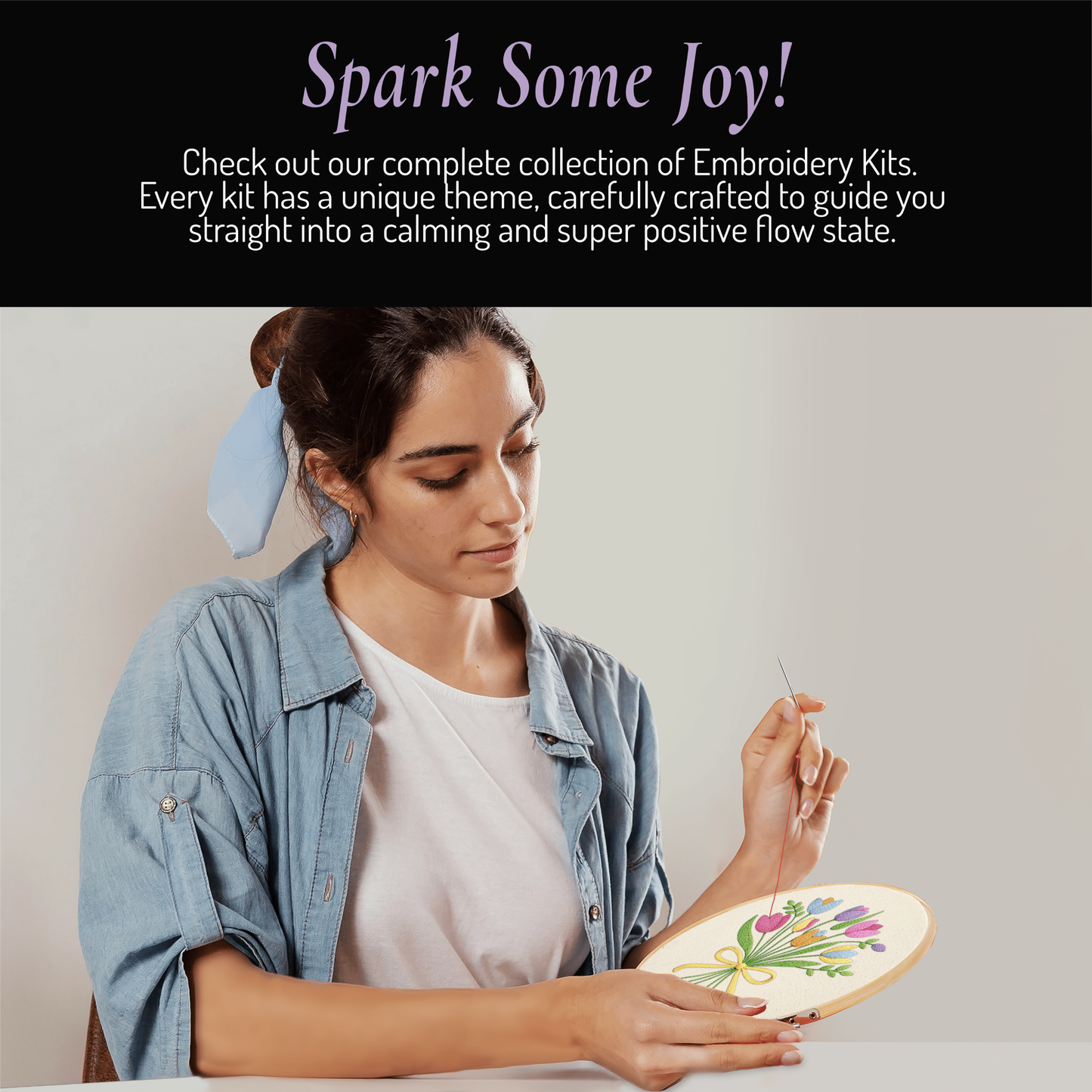Unwynd Embroidery Kit – The Floral Edition Pack of 3