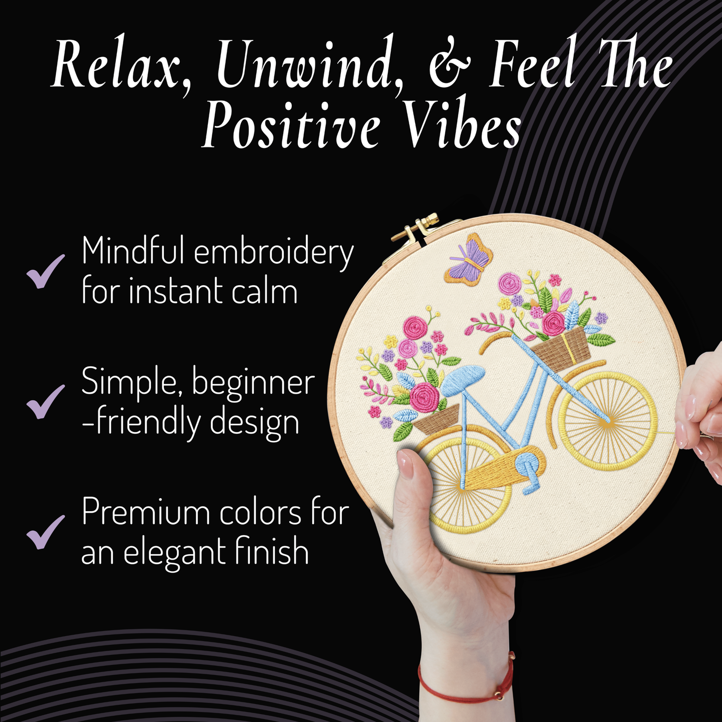 Unwynd Embroidery Kit – The Floral Edition Pack of 3