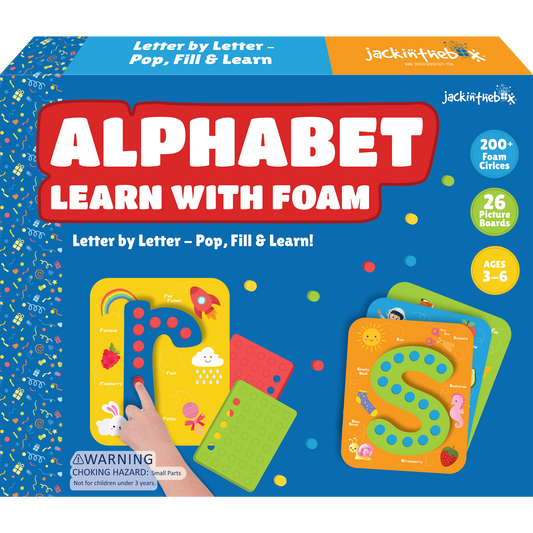 jackinthebox Toddler Toys, Learn Alphabet with Foam, Learning Toys for Toddlers, Unique Learning Resources, Great Gift for Toddlers 3 4 5 Years Old, Classroom Must Haves, Perfect for Learning A B C D