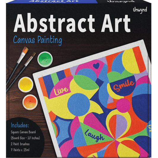 Unwynd Abstract Art Canvas Paint, 10" Canvas Board with 7 Acrylic Paints, Adult Paint by Number Kits, Creative Home Décor Art Craft, DIY Abstract Painting Set for Adults & Teens