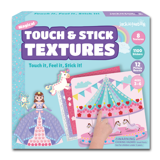 Sensory Craft Activity – Touch & Stick Textures - Magical, No Mess Sticker Craft for Kids, Craft Kits, Sensory DIY Activity, Gifts for Boys & Girls Ages 3, 4, 5, 6, Travel Toys