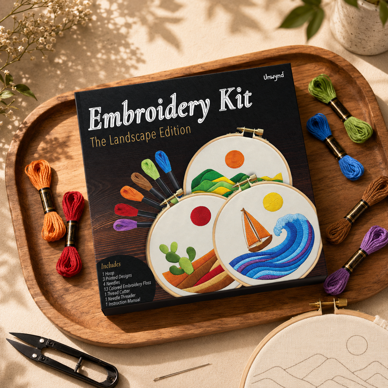 Unwynd Embroidery Kit – The Landscape Edition Pack of 3