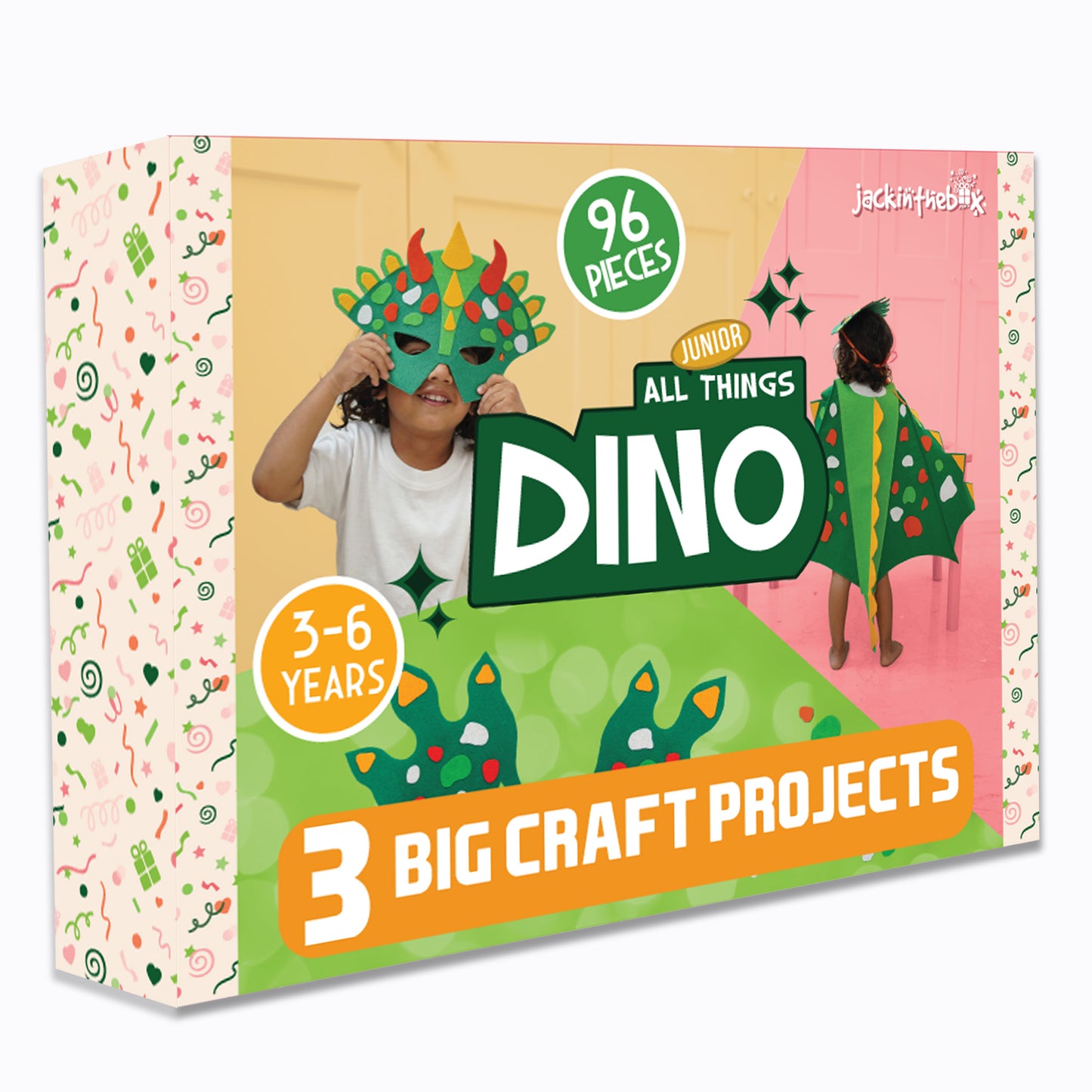 jackinthebox Dinosaur Toys for Kids 3-5 | 3-in-1 Dino Dress-Up Kit | Arts and Crafts for Boys and Girls | Dinosaur Costume | Great Gift for Kids Ages 3 4 5…