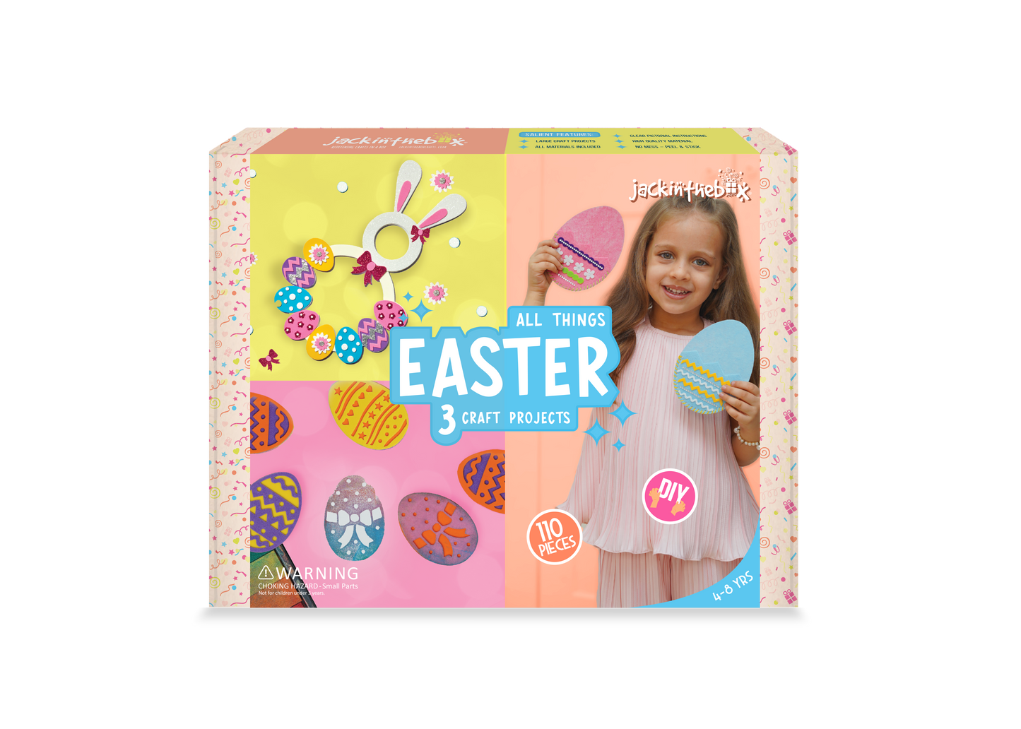 jackinthebox Easter Gifts Kids for Kids | Great Easter Basket Stuffers for Girls and Boys Ages 5-10 | Perfect Easter Crafts for Kids | Easter Toys (Easter 3-in-1)