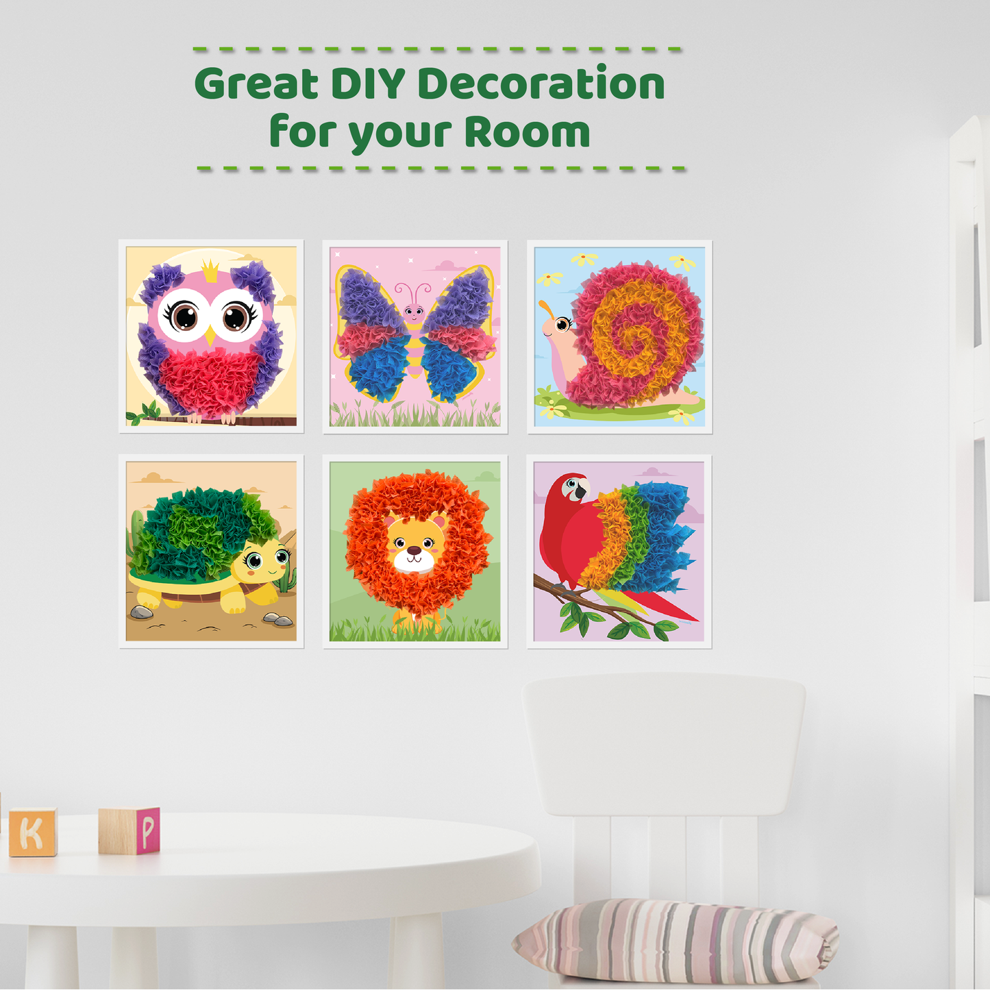 jackinthebox Poke Poke Art – Animals Theme Like Tortoise, Snail, Lion, Owl, Macaw, Butterfly, Mess-Free Sewing Art for Kids, Great Gift for Children, Toys for Girls and Boys Ages 4 5 6 7 8